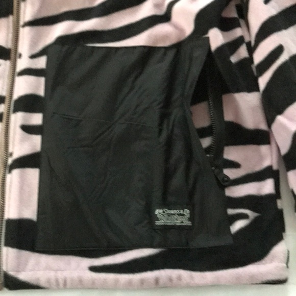Levi's Skateboarding Mock Neck Zip Fleece Zebra Animal Print Lavendar Size M NWT - Picture 7 of 13